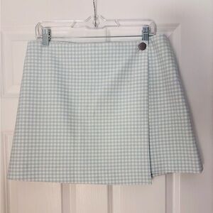 Alice + Olivia NWT Light Blue and White Button Skirt